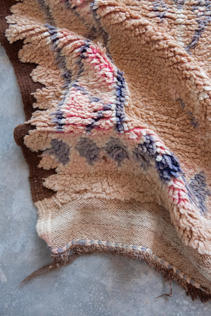 Vintage Moroccan rug with contemporary tribal designs.