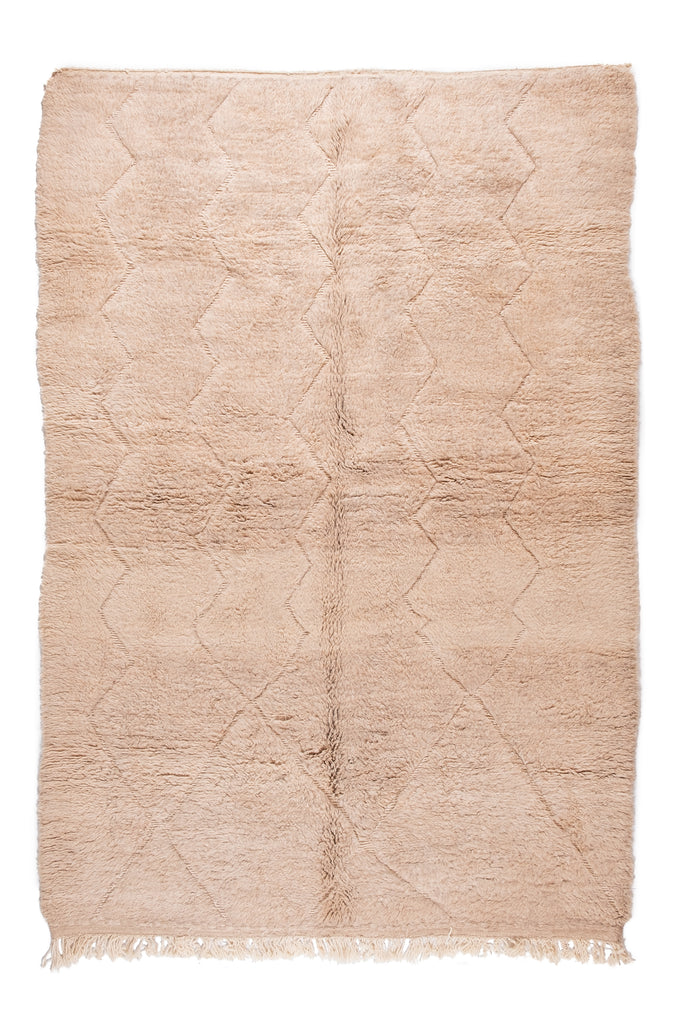 Contemporary cream handmade rug Vintage Moroccan rug.